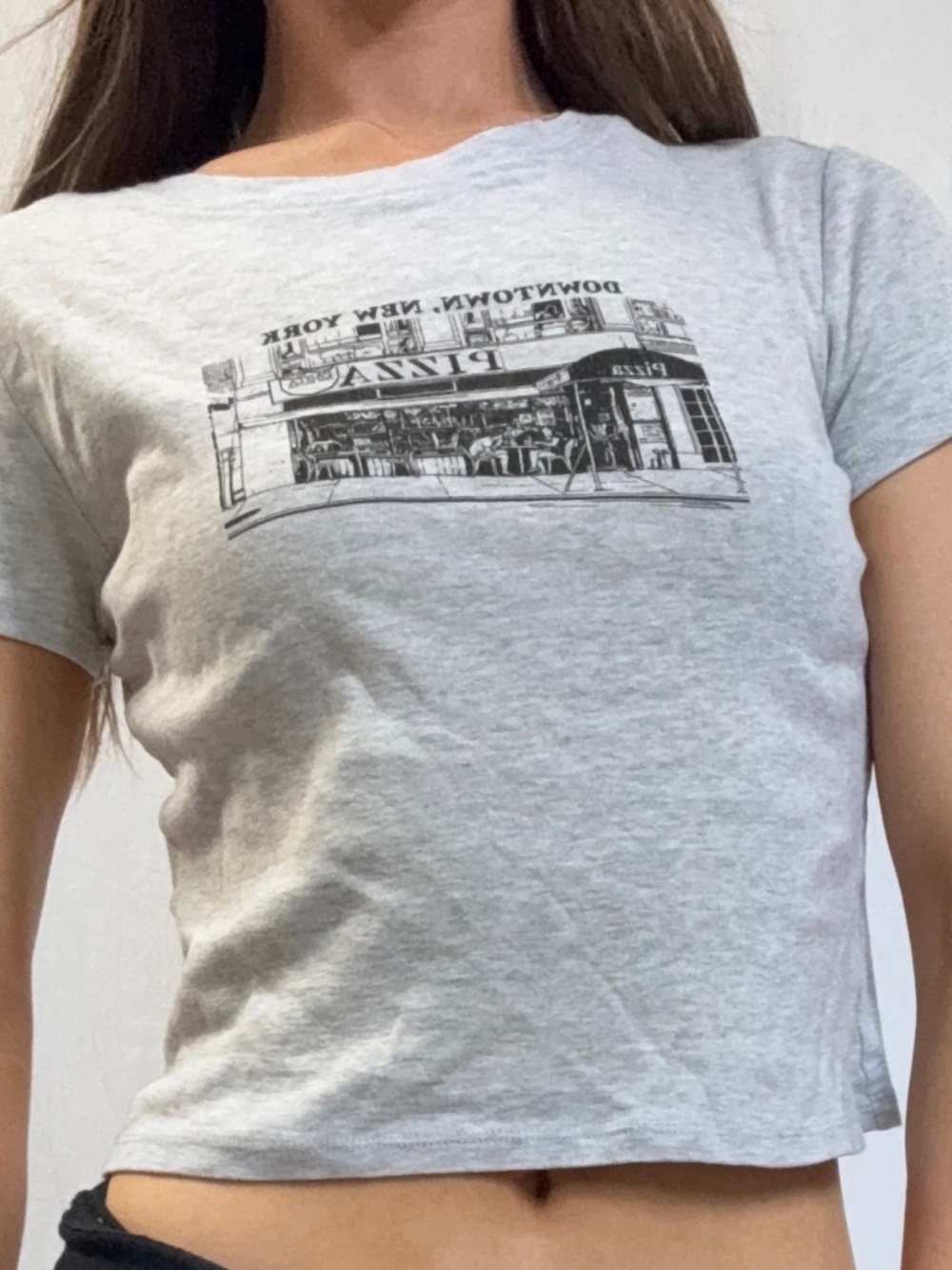 H&M Cropped Graphic Baby Tee